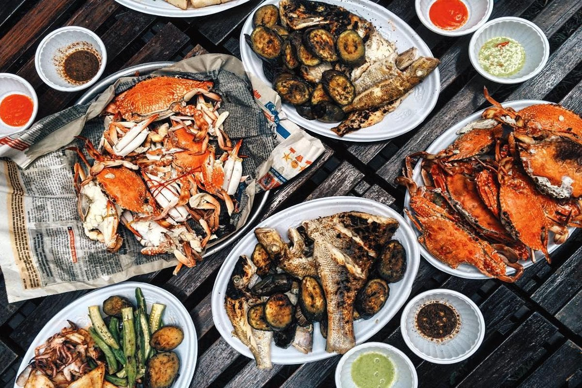 Hải sản tươi với hương vị thơm ngon, màu sắc bắt mắt